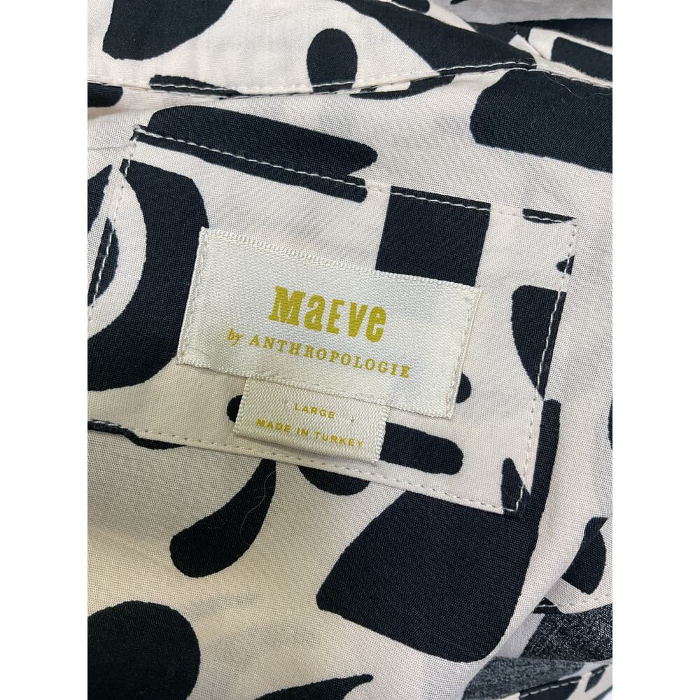 Maeve Cream and Black Abstract Print Midi Dress - Picture 4 of 5